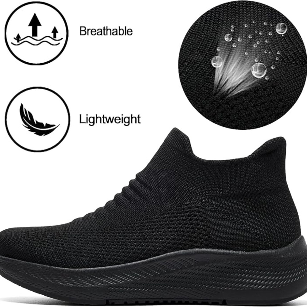 Womens Slip on Walking Shoes Comfort Lightweight Breathable Sock Shoe Non-Slip M - Picture 3 of 5